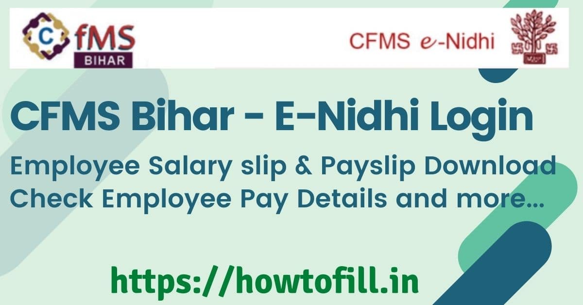 CFMS Bihar E-Nidhi Login