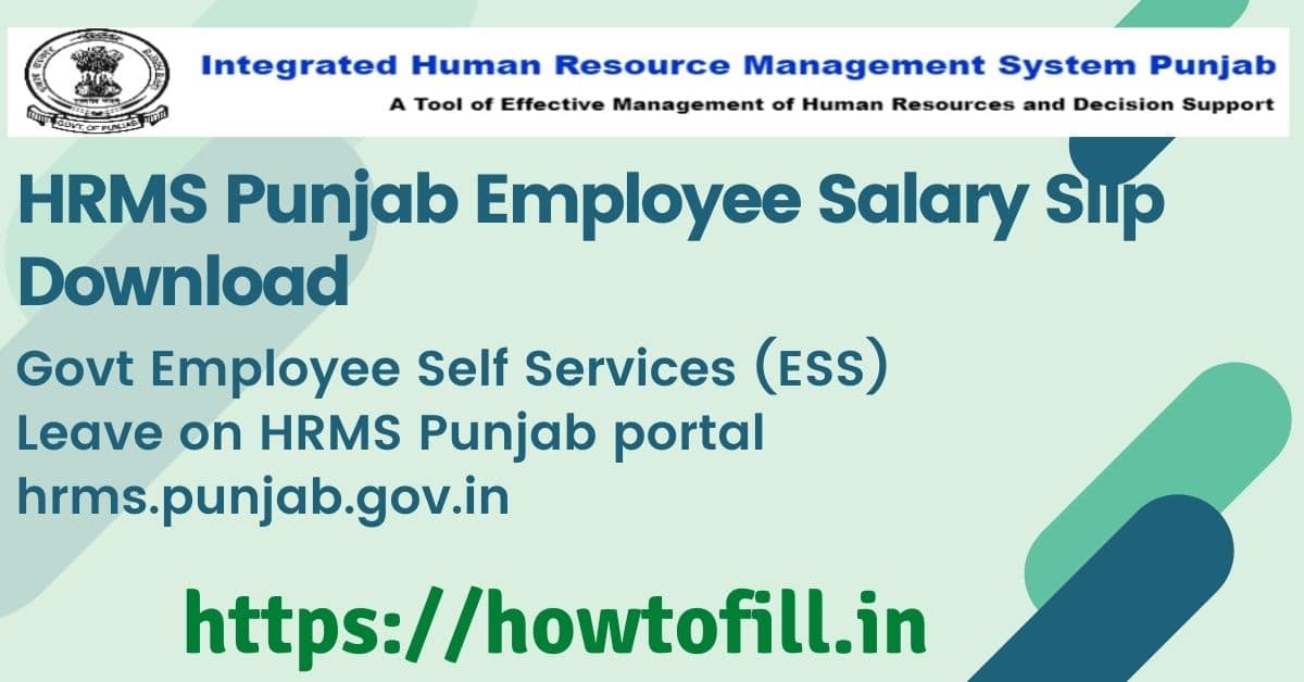 HRMS Punjab Employee Salary Slip Download 