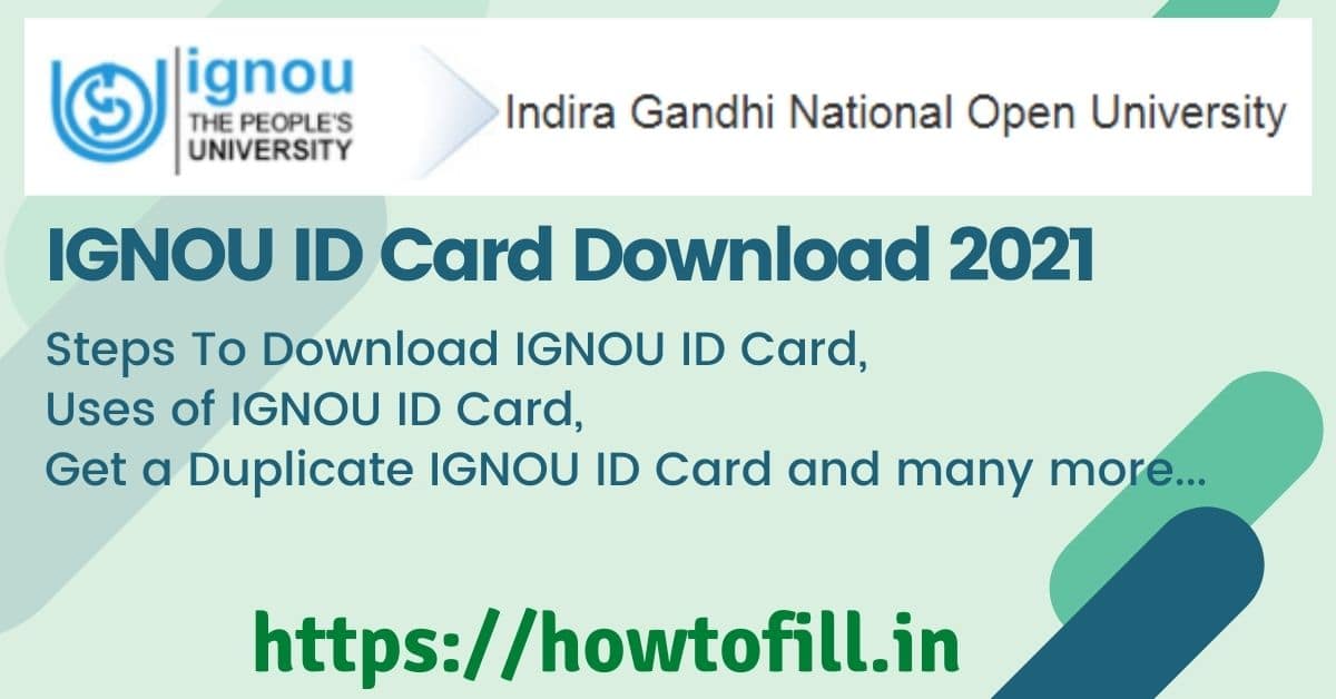 IGNOU ID Card Download 2021 | IGNOU Digital ID Card | How To Fill